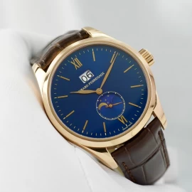 Đồng Hồ Girard  Perregaux Classique  Elegance Big Date &  Moonphase Blue Dial  18k Rose Gold