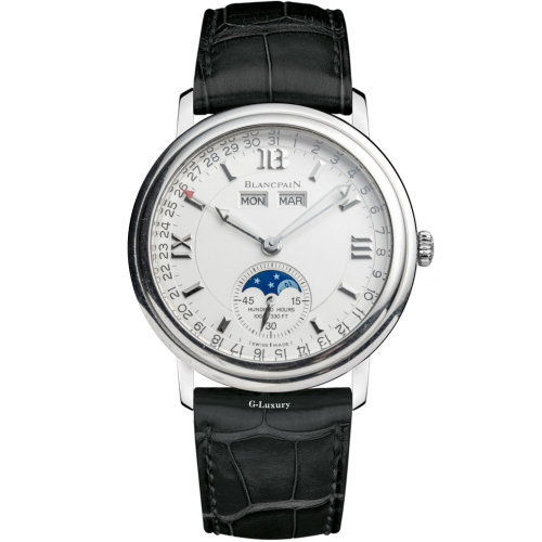 Blancpain Leman Moonphase Complete Calendar 38mm 2763-1127A-53 (18k White Gold)