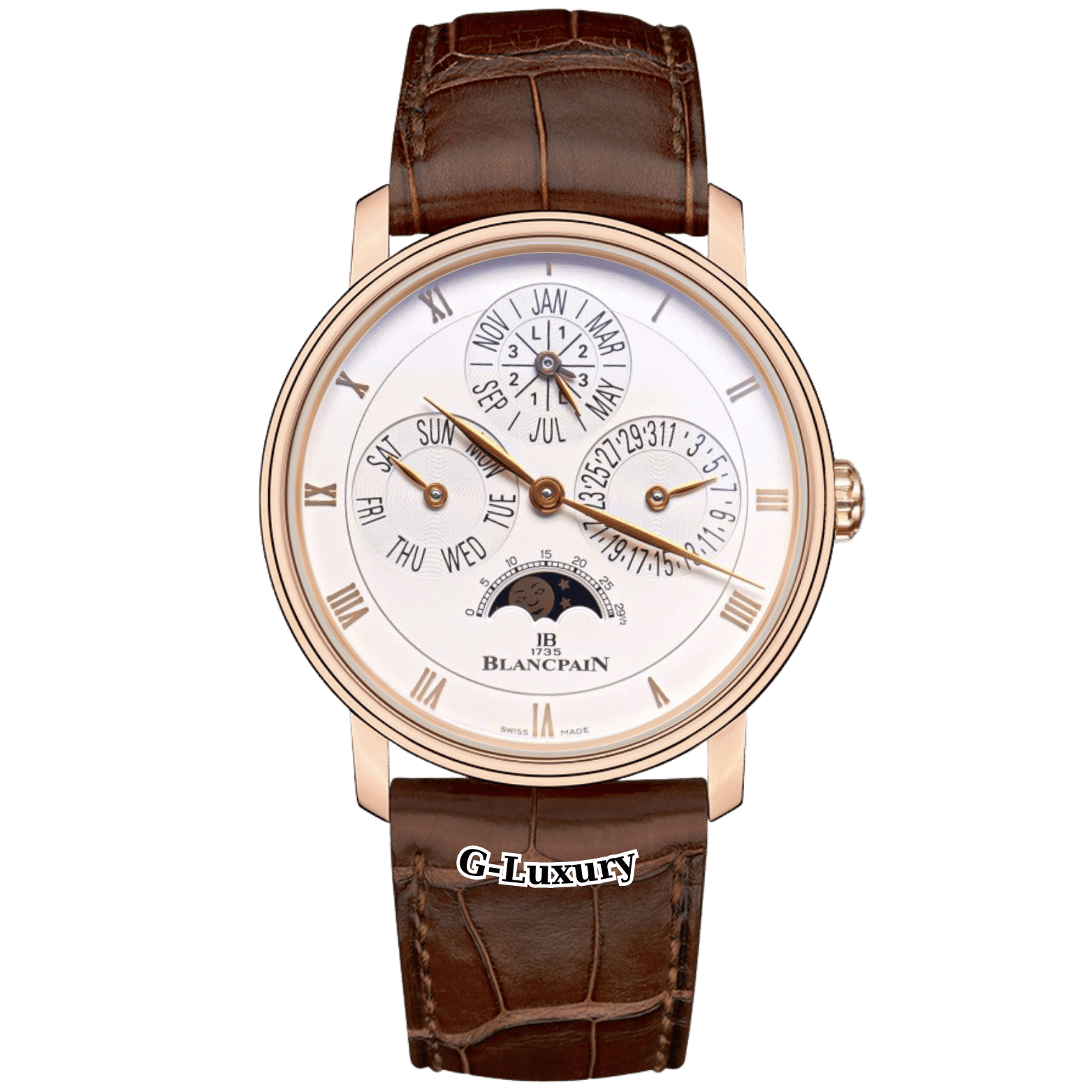 Blancpain Villeret Perpetual Automatic Opaline Dial Men's Watch Ref. 6057-3642-55