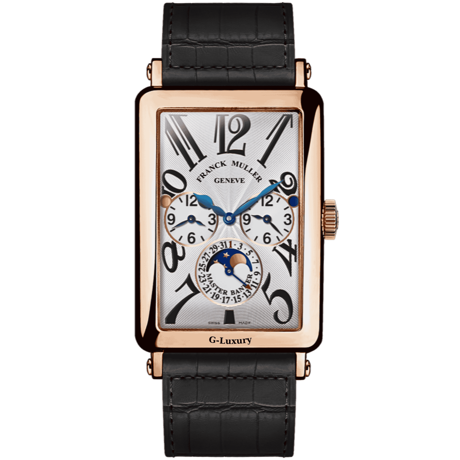 Franck Muller Large Master Banker Moonphase Day Night Three Times 18k Rose Gold 1250 MB L DT