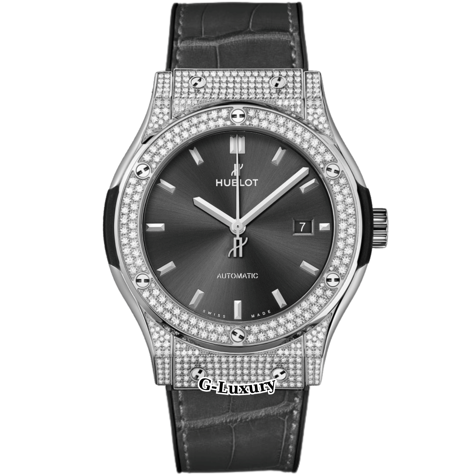 Hublot Classic Fusion Grey Titanium 42mm Ref. 542.NX.7071.LR Custom Diamond