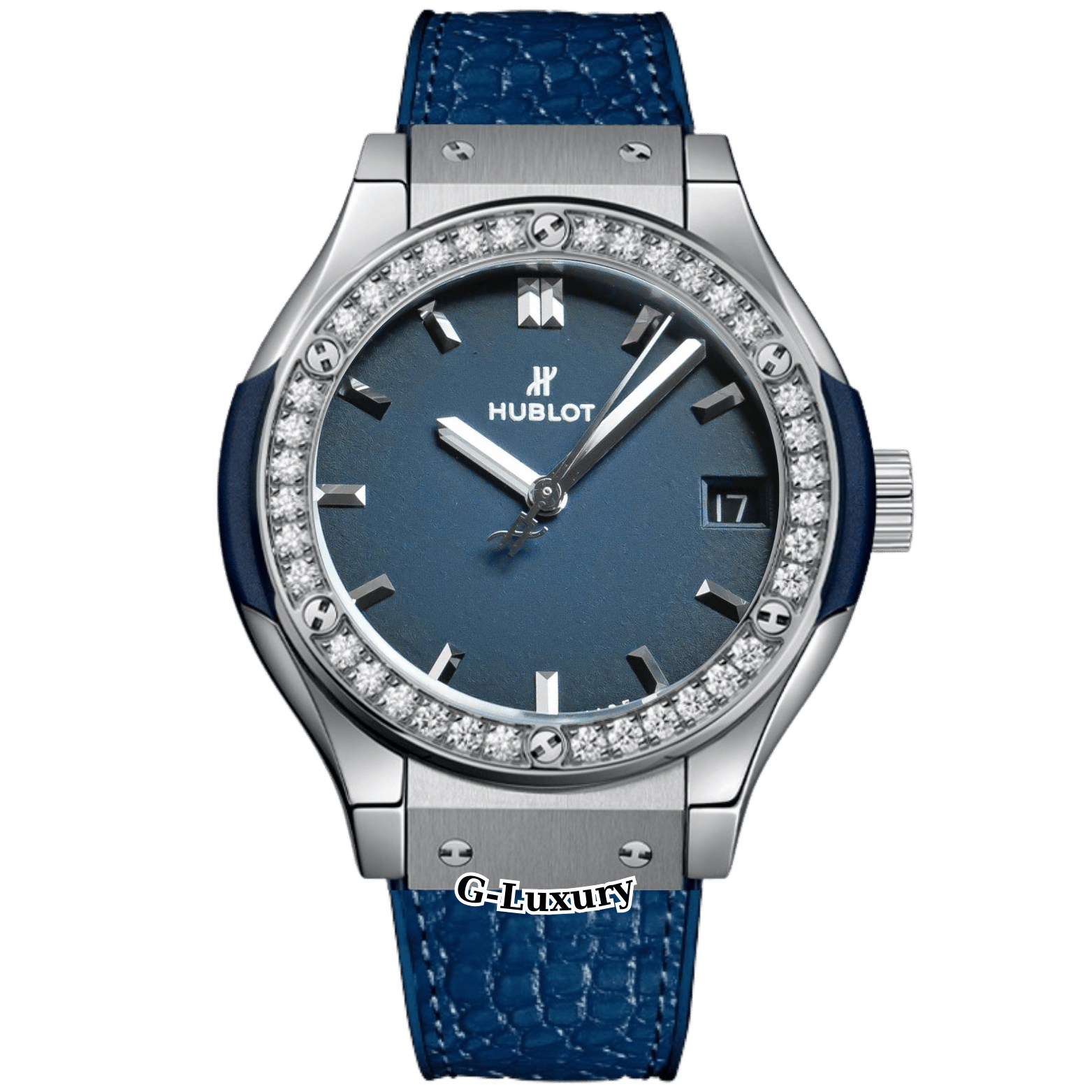 Hublot Classic Fusion 33mm Blue Dial Diamond Bezel – 581.NX.6670.LR.1104.JPN19