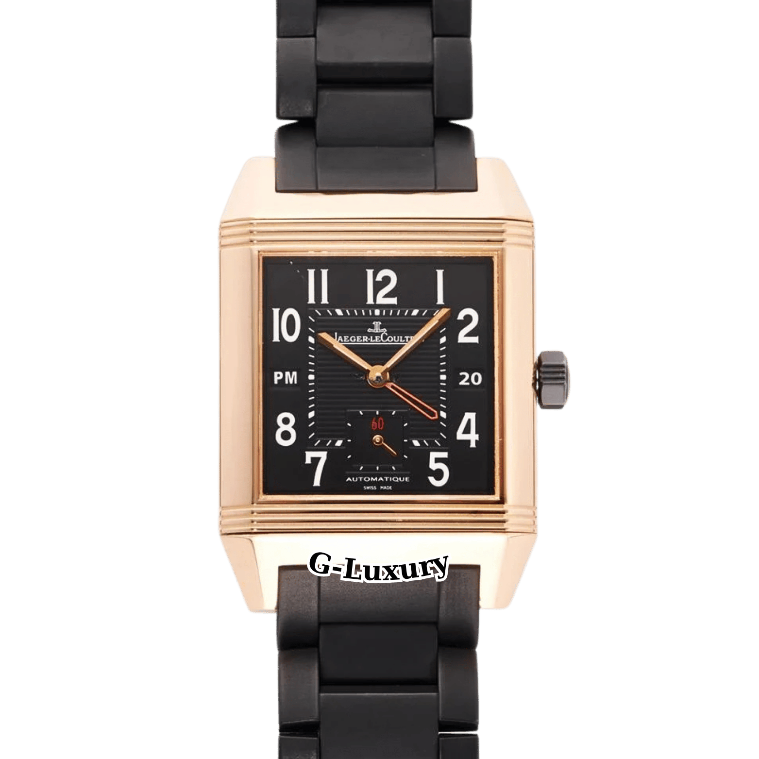 Jaeger-LeCoultre Reverso Squadra Hometime 18k Rose Gold Q7002671 Custom Diamonds