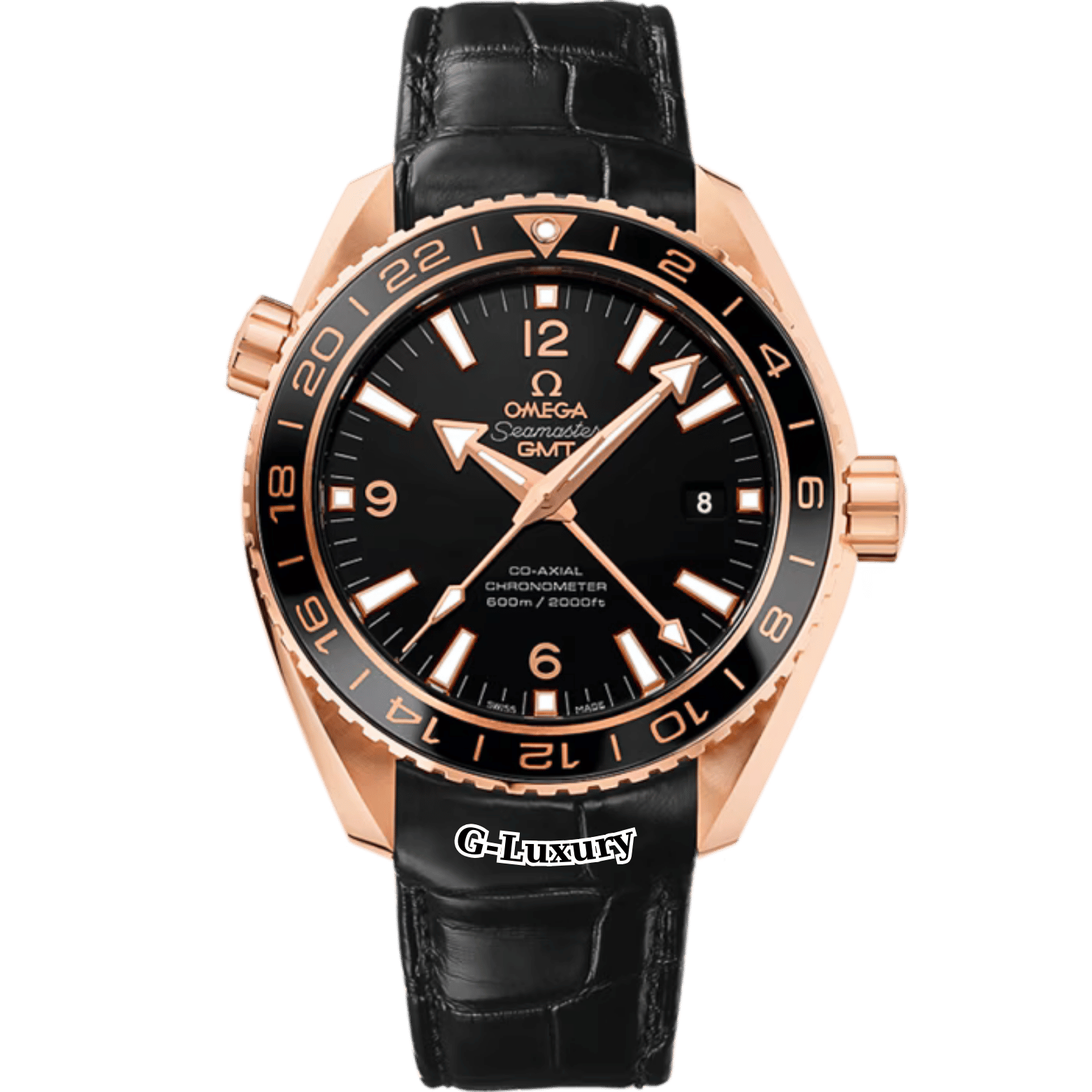 Omega Seamaster Planet Ocean 600M Co-Axial GMT 44mm 18K Sedna™ Gold Black Dial