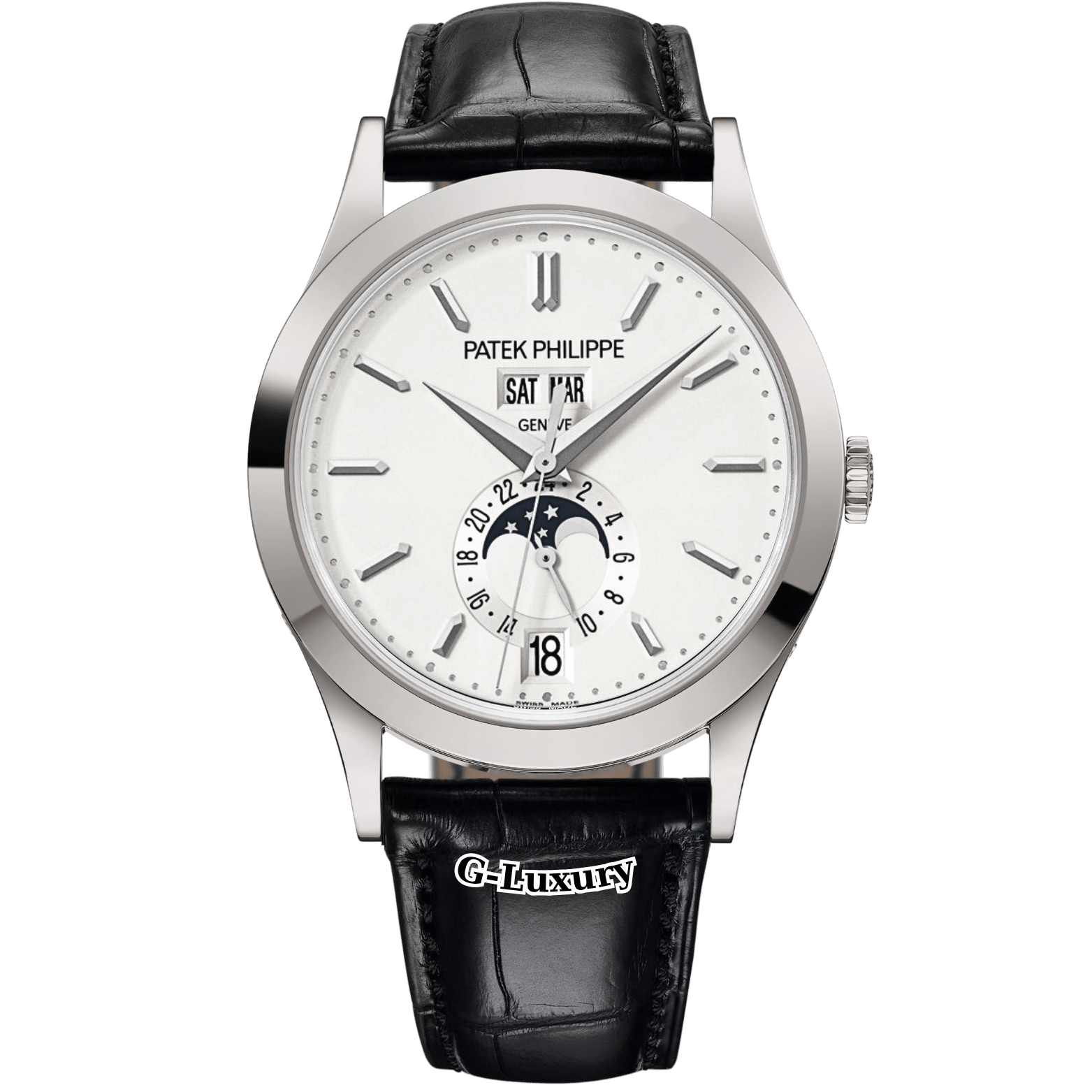 Patek Philippe Complications 38.5mm 5396G-011 Annual Calendar Moon Phases White Gold