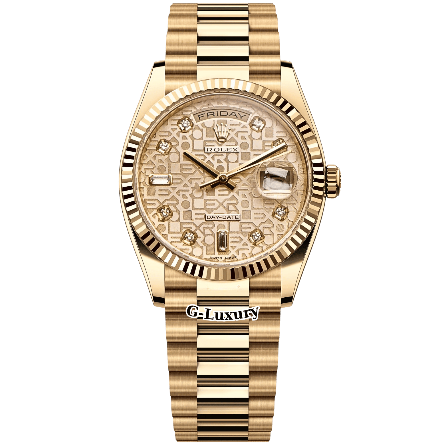 Rolex Oyster Perpetual Day-Date 36 Mặt vi tính vàng - Ref. 118238