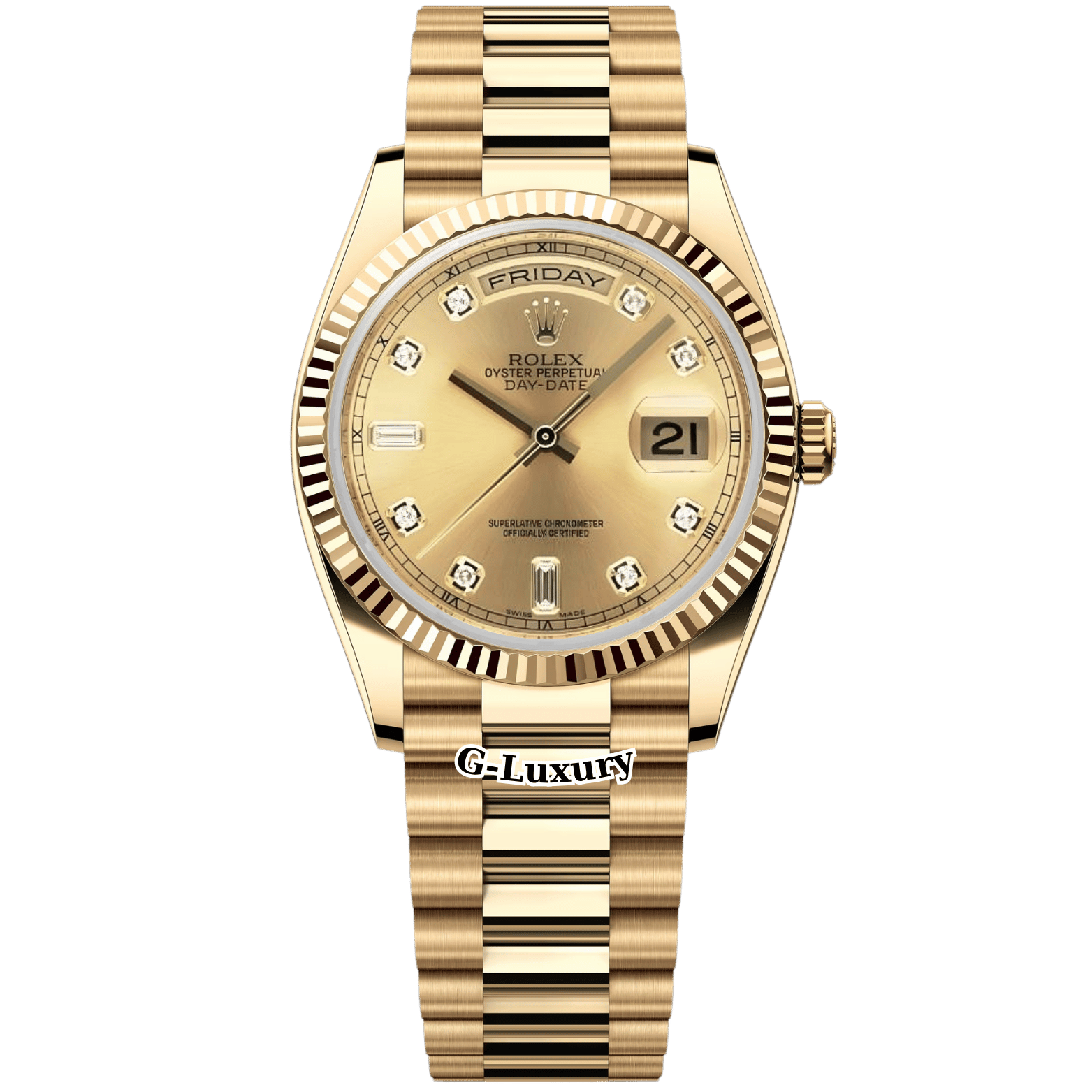 Rolex Oyster Perpetual Day-Date 36mm Champagne Dial Diamond - Ref. 118238