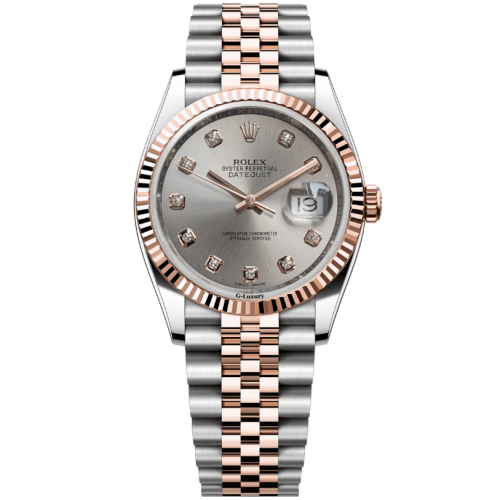 Rolex Oyster Perpetual Datejust 36mm 116231 mặt xám chải tia cọc kim cương