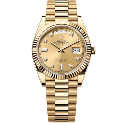 Rolex Oyster Perpetual Day-Date II 218238 41mm 18k Gold Champagne Diamond Dial Presidential