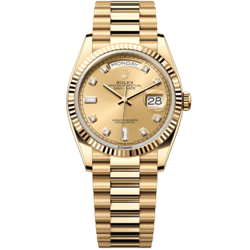 Rolex Oyster Perpetual Day-Date 36mm 118238 mặt số vàng Champagne