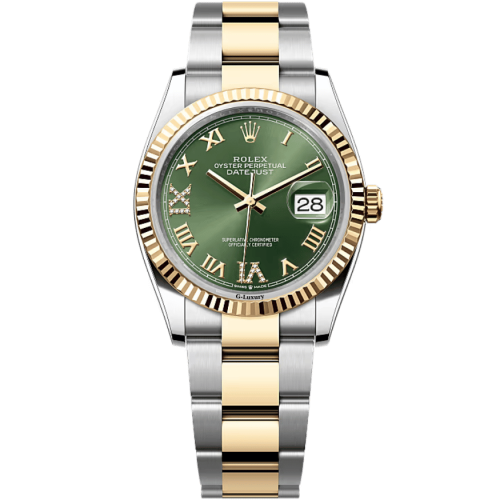 Rolex Oyster Perpetual Datejust 36mm Olive-Green Diamond-Set 126233-0026