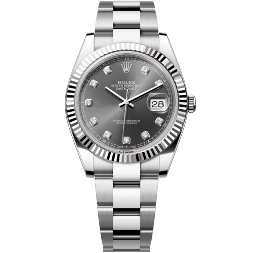 Rolex Oyster Perpetual Datejust 41mm 126334-0005 Grey Diamonds