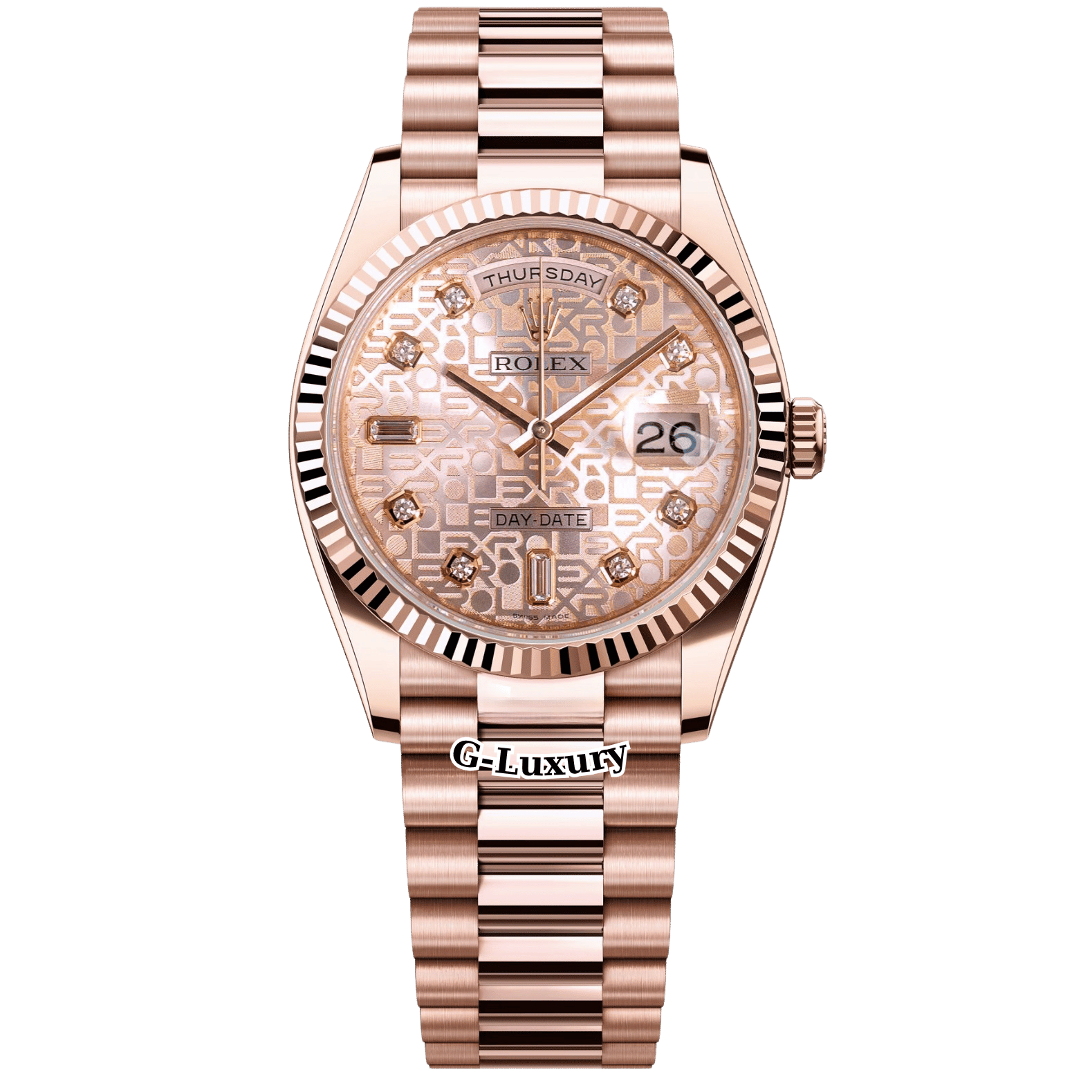 Rolex Oyster Perpetual Day-Date 36mm Ref 118235 Vi tính hồng