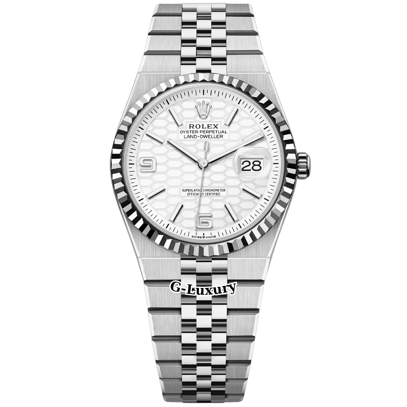 Rolex Oyster Perpetual Land-Dweller 36 Ref. 127234-0001 – Mặt số trắng họa tiết