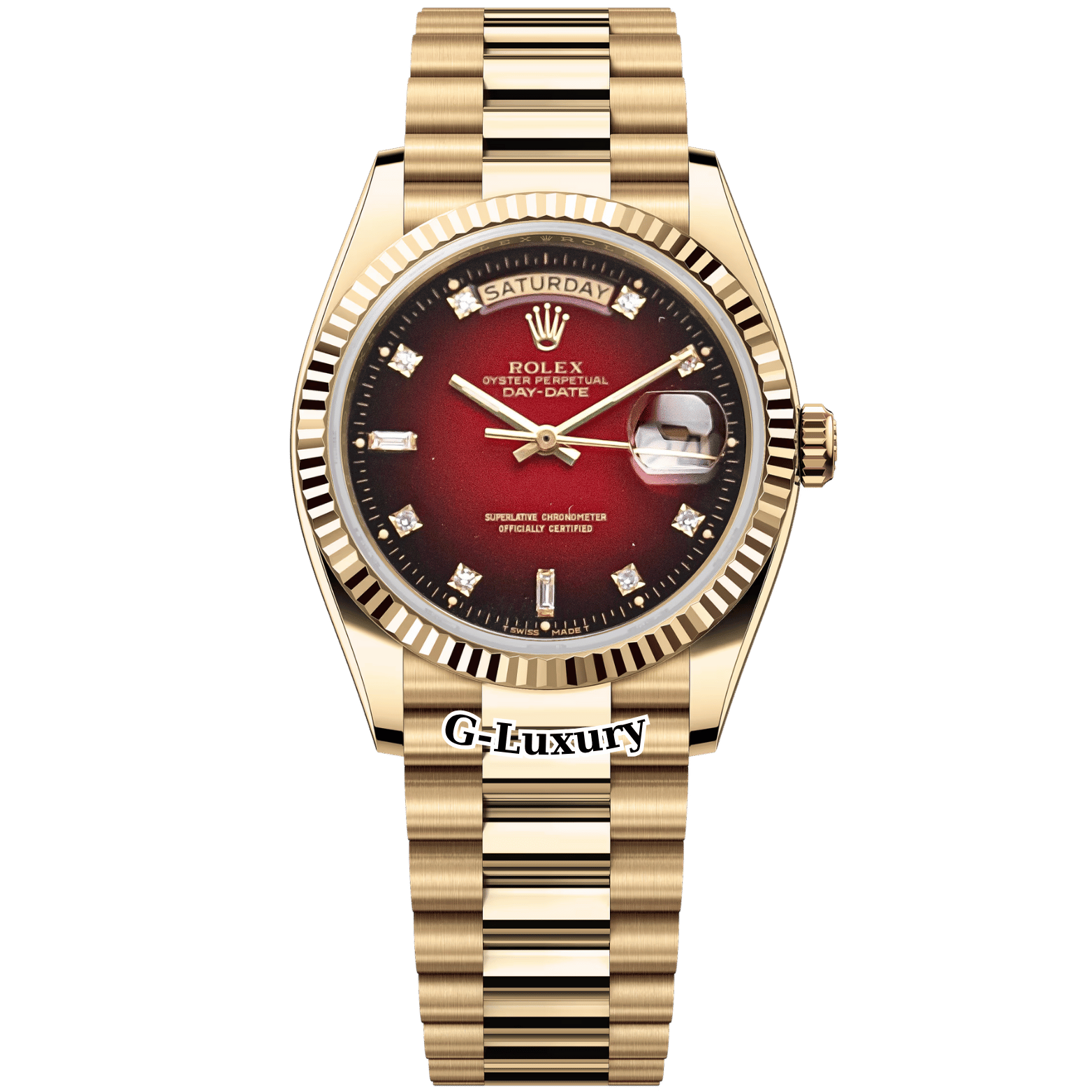 Rolex Oyster Perpetual Day-Date 36mm Ref. 18038 – Ombre Red Dial