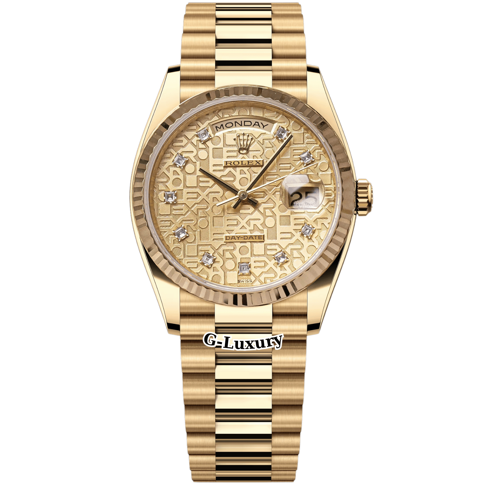 Rolex Day-Date 36mm Vàng khối mặt vi tính vàng - Ref.18238