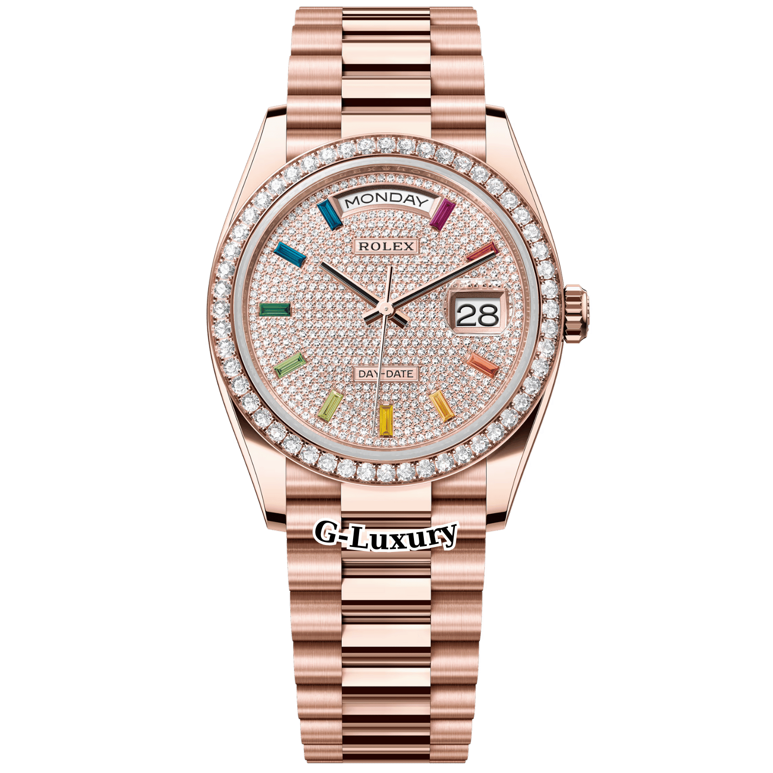Rolex Oyster Perpetual Day-Date 36mm 118235 Custom Diamonds Dial