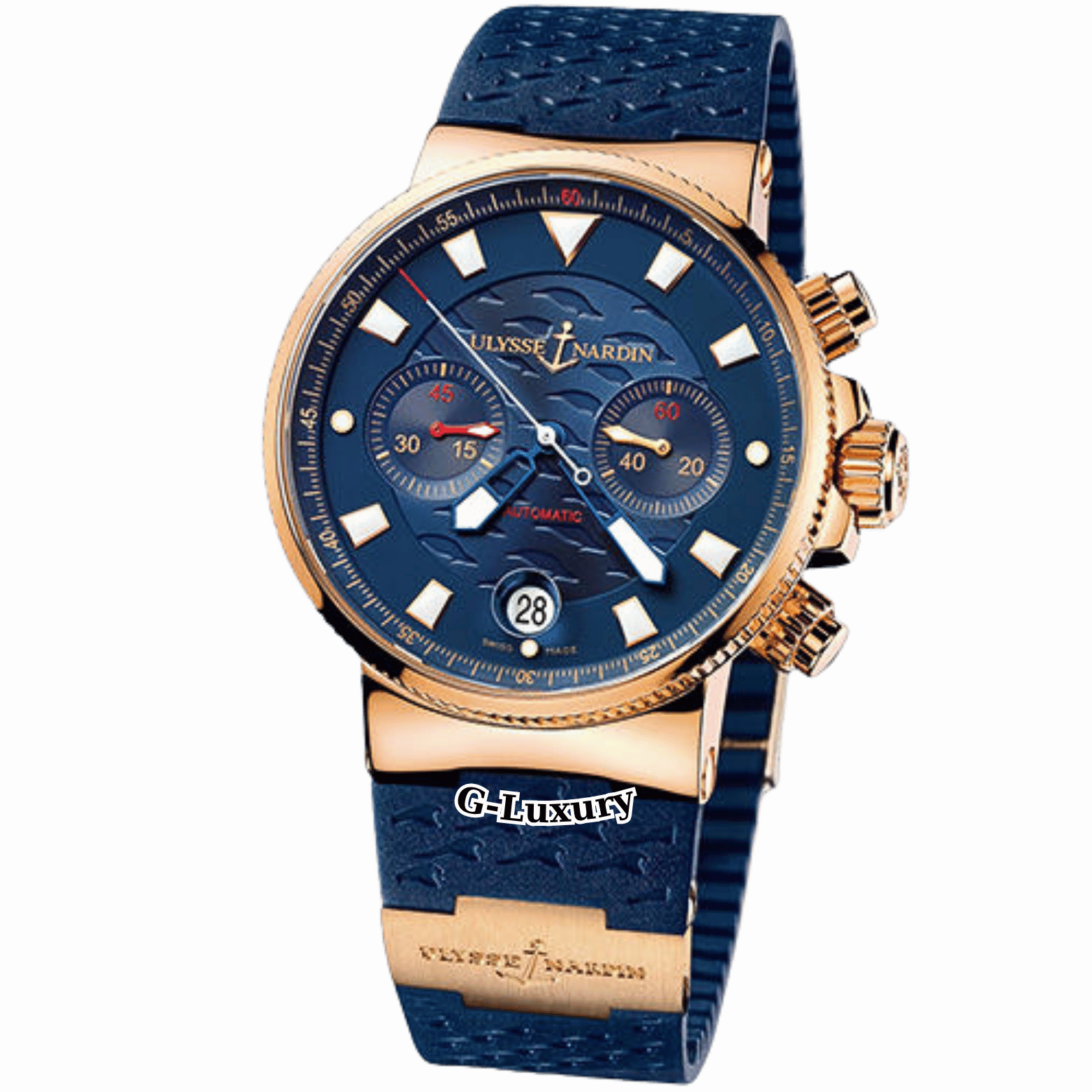 Ulysse Nardin Maxi Marine Chronograph Blue Seal 45mm Limited Edition 356-68 – Rose Gold