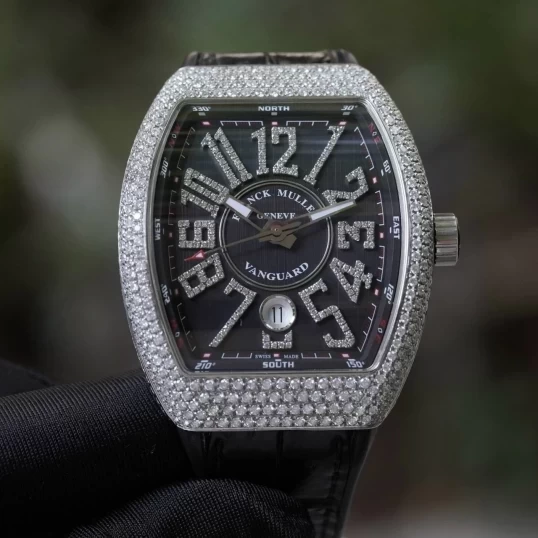 Franck Muller Yachting V41 Steel Custom Diamond Black Dial