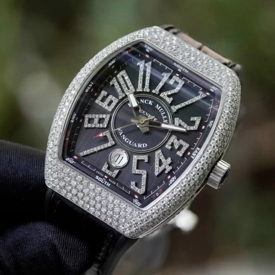 Franck Muller Yachting V41 Steel Custom Diamond Black Dial