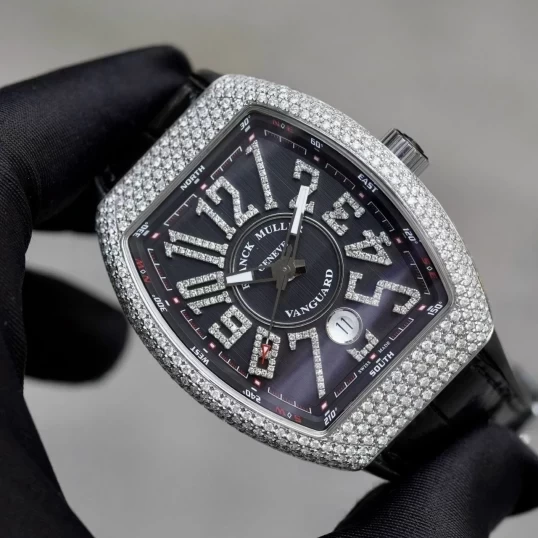 Franck Muller Yachting V41 Steel Custom Diamond Black Dial