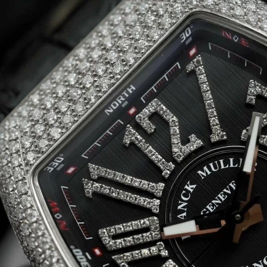 Franck Muller Yachting V41 Steel Custom Diamond Black Dial