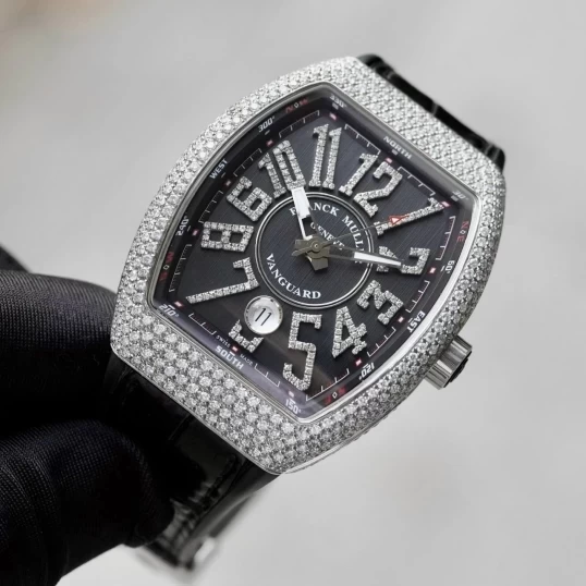 Franck Muller Yachting V41 Steel Custom Diamond Black Dial