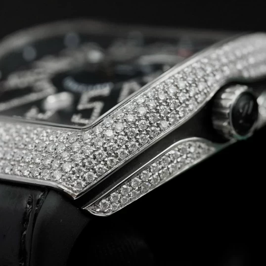 Franck Muller Yachting V41 Steel Custom Diamond Black Dial