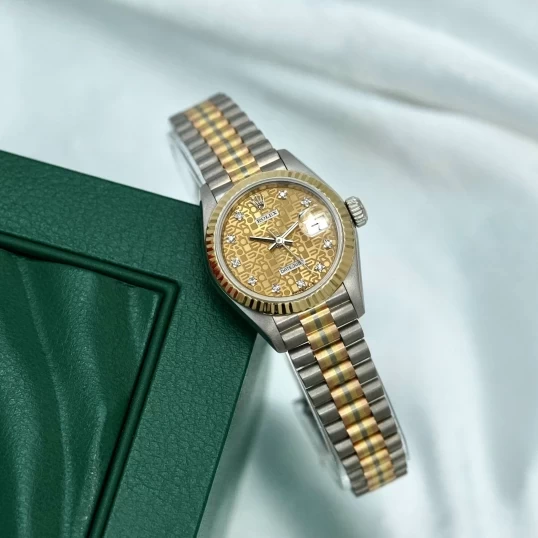 Rolex Lady-DateJust 26mm 69179 TRIDOR President vi tính vàng cọc số kim cương