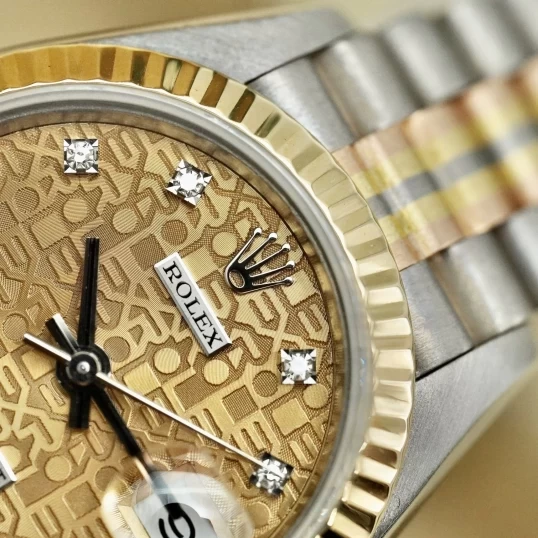 Rolex Lady-DateJust 26mm 69179 TRIDOR President vi tính vàng cọc số kim cương