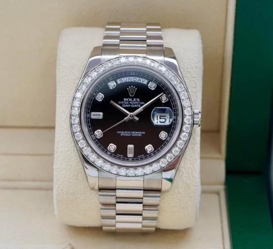 Rolex Oyster Perpetual Day-Date 40mm 218349 White Gold and Diamonds