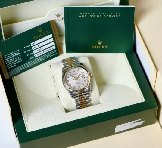 Rolex Oyster Perpetual Datejust 36mm 116233 vi tính trắng