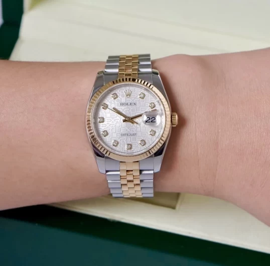 Rolex Oyster Perpetual Datejust 36mm 116233 vi tính trắng