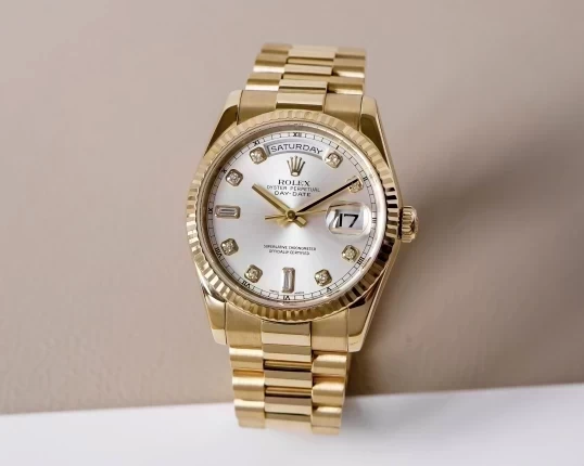 Rolex Oyster Perpetual Day-Date 36mm 118238 Silver Diamond Dial