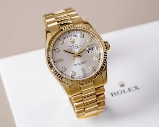 Rolex Oyster Perpetual Day-Date 36mm 118238 Silver Diamond Dial