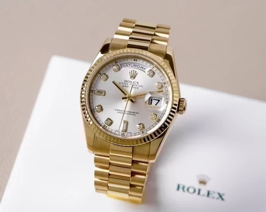 Rolex Oyster Perpetual Day-Date 36mm 118238 Silver Diamond Dial