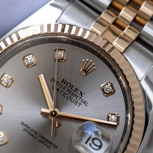 Rolex Oyster Perpetual Datejust 36mm 116231 mặt xám chải tia cọc kim cương