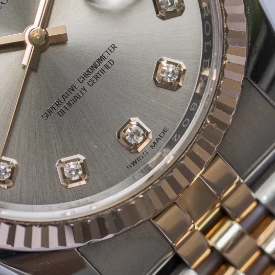 Rolex Oyster Perpetual Datejust 36mm 116231 mặt xám chải tia cọc kim cương