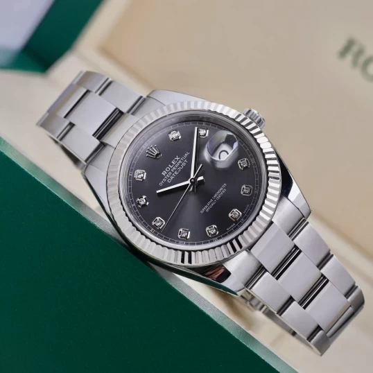 Rolex Oyster Perpetual Datejust 41mm 126334-0005 Grey Diamonds