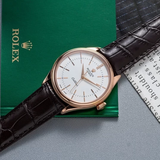 Rolex Geneve Cellini Time 39mm 50505-0020 Rose Gold