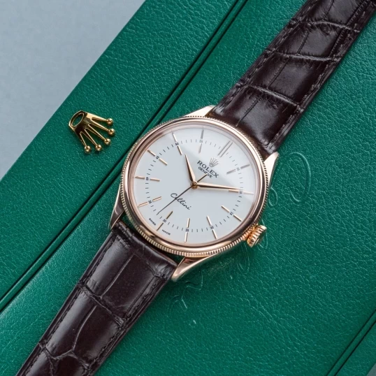 Rolex Geneve Cellini Time 39mm 50505-0020 Rose Gold