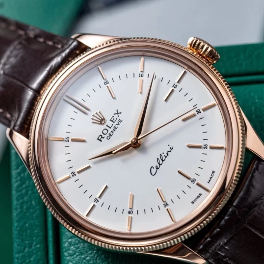 Rolex Geneve Cellini Time 39mm 50505-0020 Rose Gold