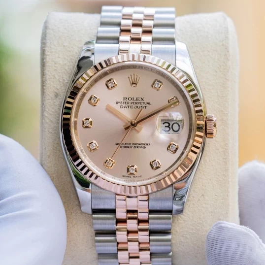 Rolex Oyster Perpetual Datejust 36mm 116231 Demi Mặt chải tia hồng