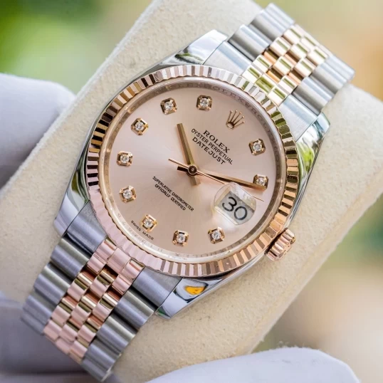 Rolex Oyster Perpetual Datejust 36mm 116231 Demi Mặt chải tia hồng