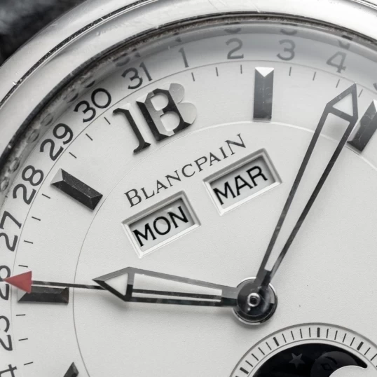 Blancpain Leman Moonphase Complete Calendar 38mm 2763-1127A-53 (18k White Gold)