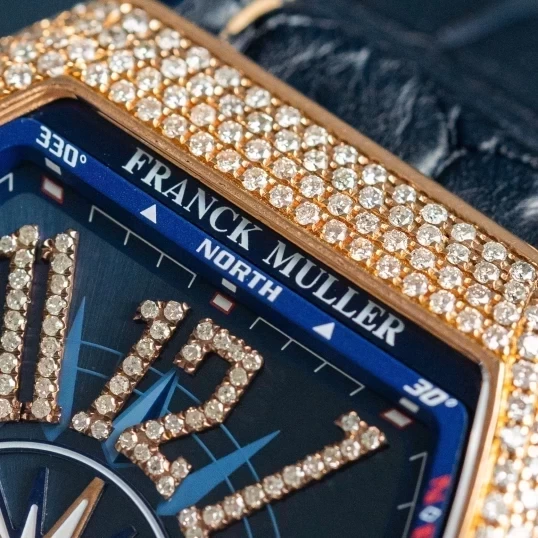 Franck Muller Yachting V41 SC DT 18K Rose Gold Full Diamonds