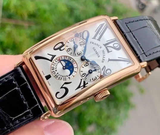 Franck Muller Large Master Banker Moonphase Day Night Three Times 18k Rose Gold 1250 MB L DT