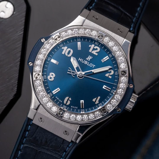 Hublot Big Bang Blue Dial Diamonds 38mm 361.SX.7170.LR.1204