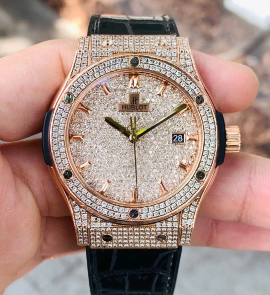 Hublot Classic King Gold Full Diamond Custom 42mm 542.OX.8980.LR