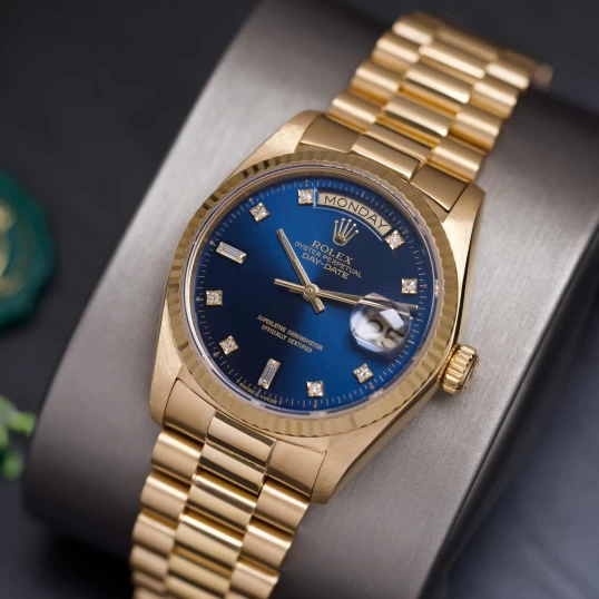 Rolex Day-Date 36mm 18048 Diamond Blue Dial